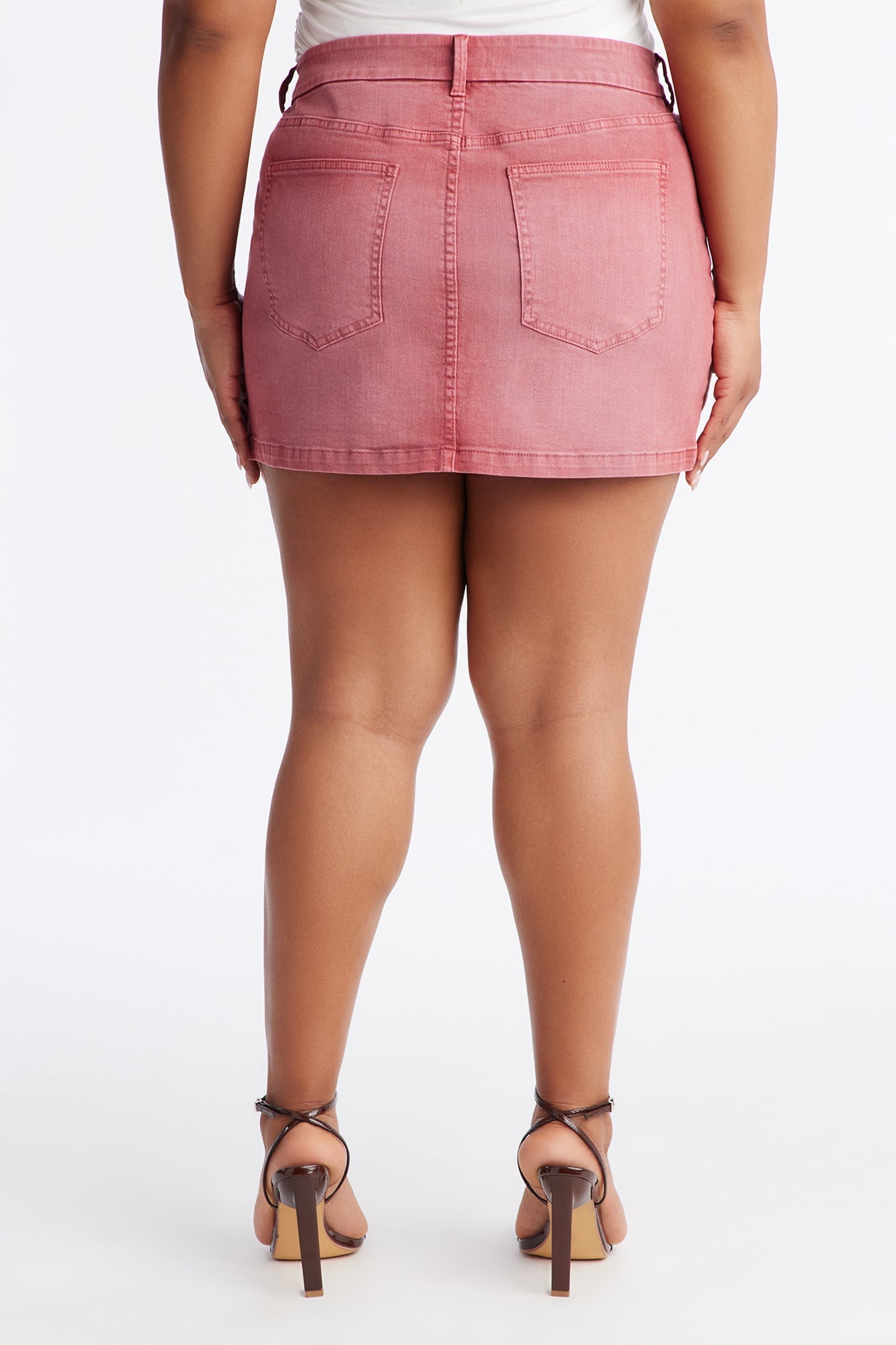Harper Washed Twill Mini Skirt - Burgundy