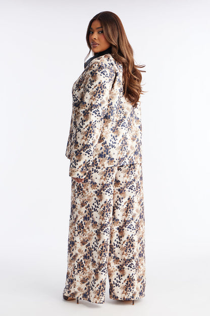 Caught In The Wild Animal Print Pant Set - Brown Combo