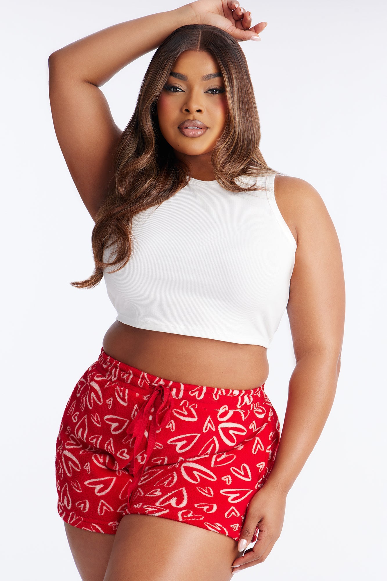 All My Love Plush PJ Shorts - Red