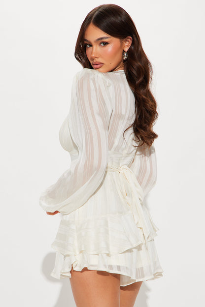 Very Demure Satin Romper - Ivory