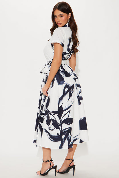 Mel Maxi Shirt Dress - White/Black