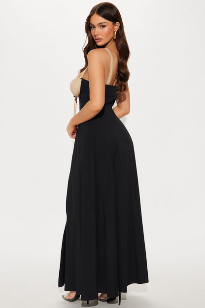 Catalina Poplin Maxi Dress - Black/combo