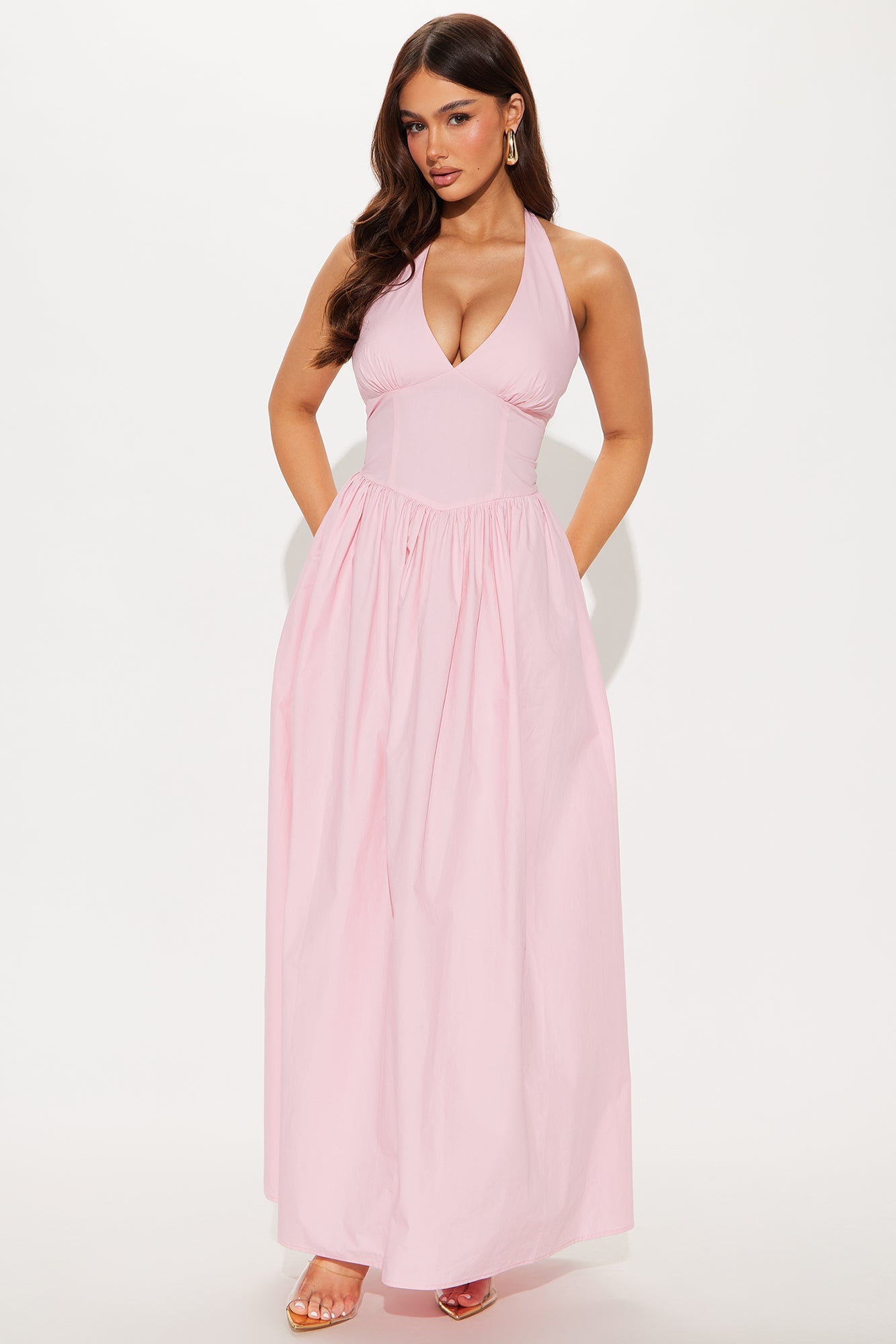 Serenita Poplin Maxi Dress - Pink
