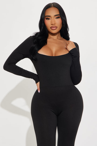 Squeeze Me Jumpsuit - Black