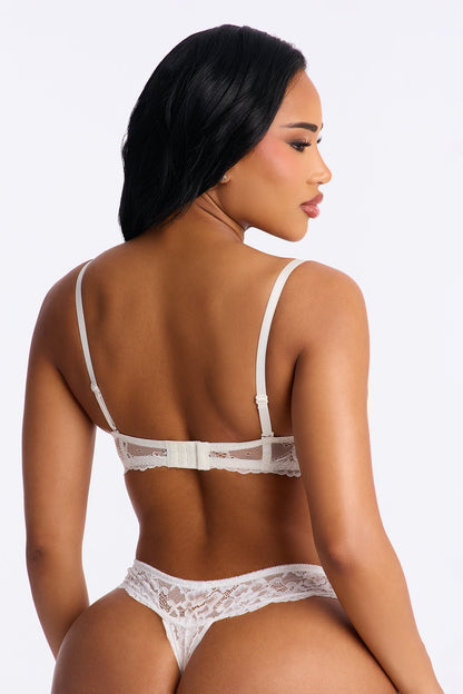Daily Lover Lace Demi Extreme Push Up Bra - Ivory