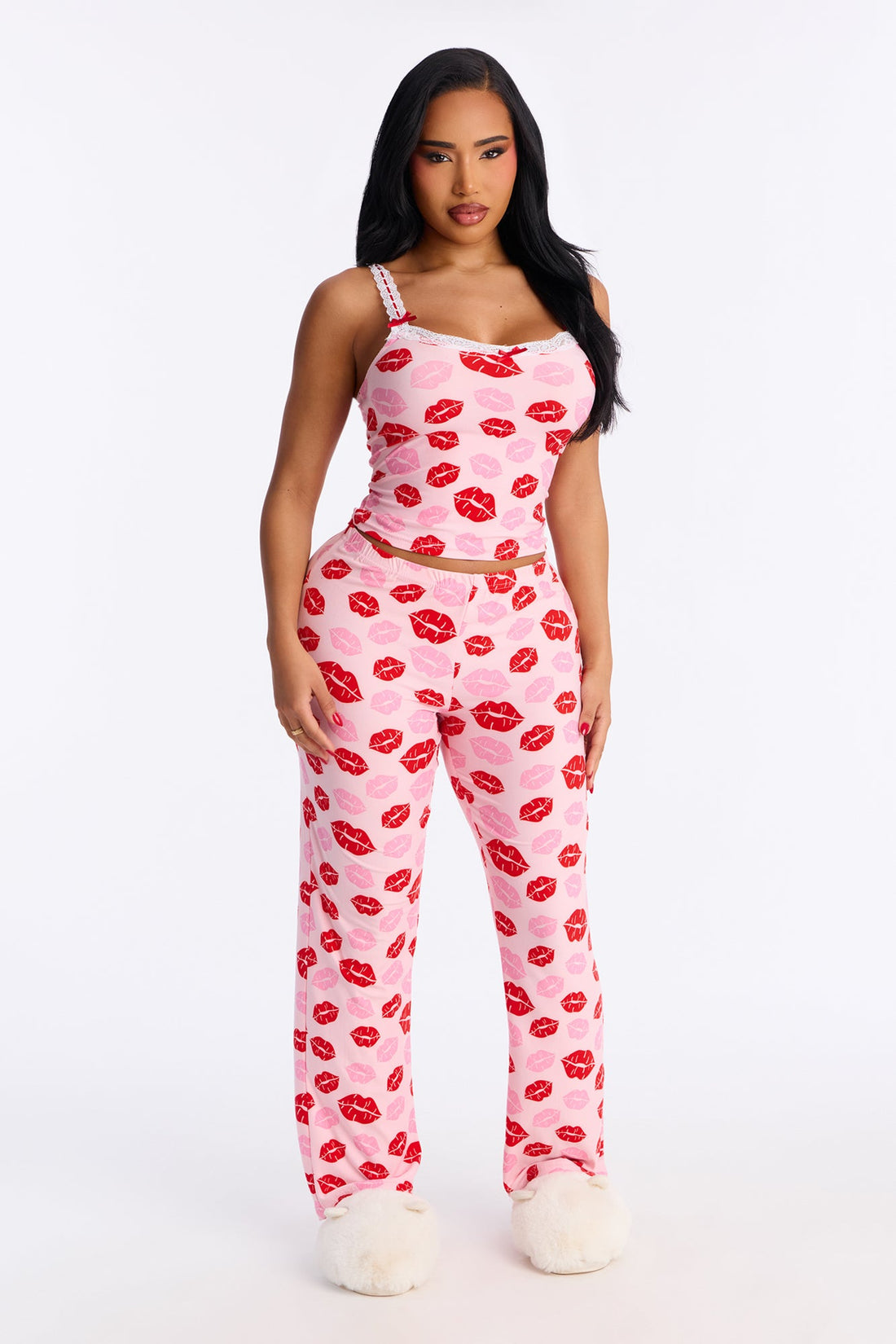 Kisses For You Cami PJ Pant Set - Pink/combo