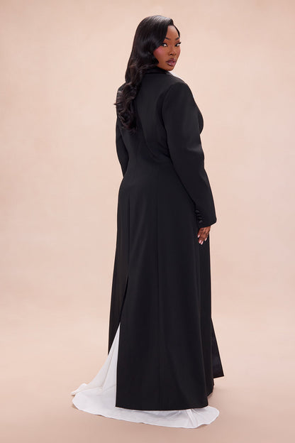 Amelia Blazer 2 Piece Dress Set - Black/White