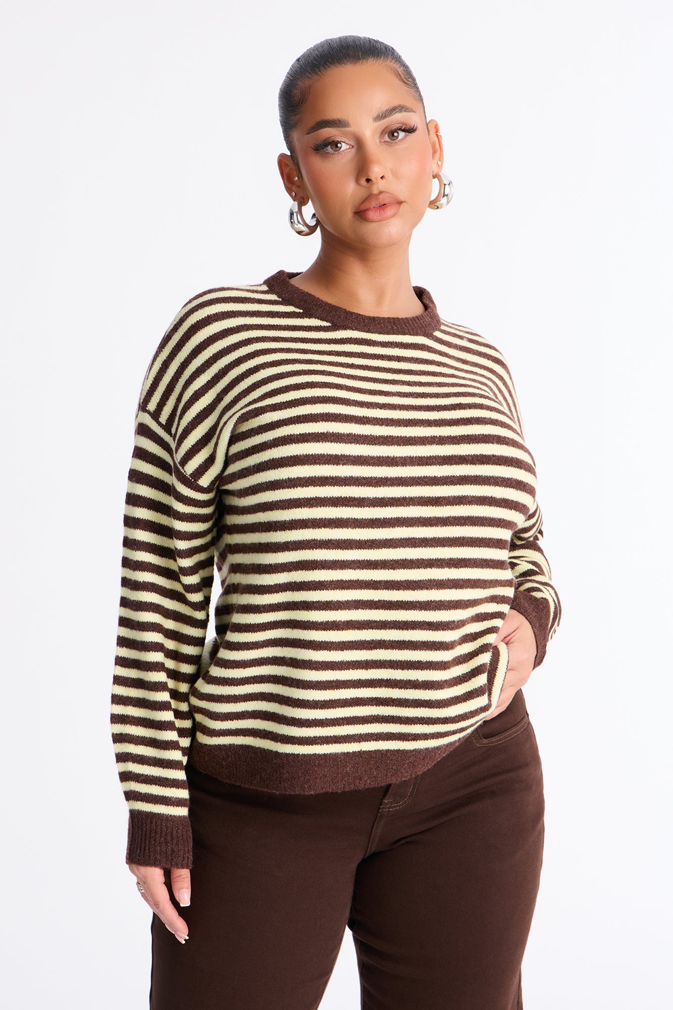 Little Moments Striped Sweater - Chocolate/Combo