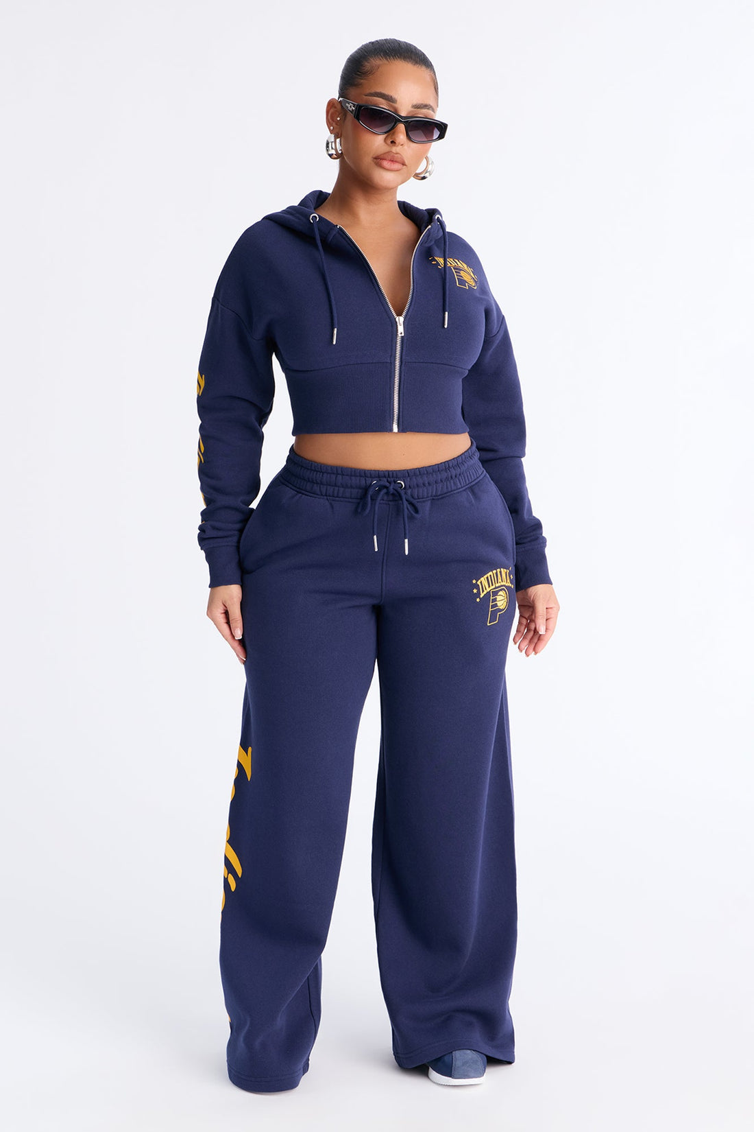 NBA Indiana Pacers Fleece Wide Leg Pants - Navy