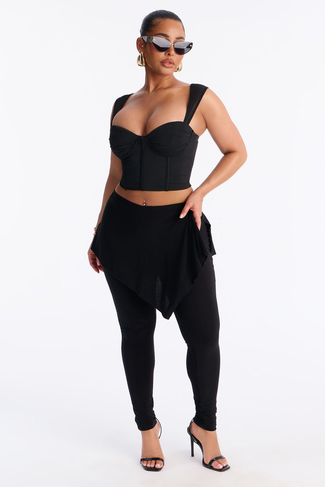 Ballerina Skirted Legging 29″ - Black