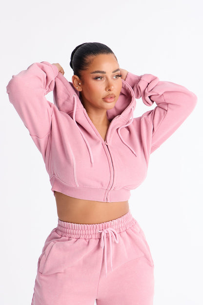 Norah Washed Lounge Hoodie - Mauve
