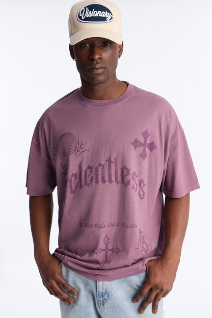 Relentless Untouchable Oversized Short Sleeve Tee - Purple