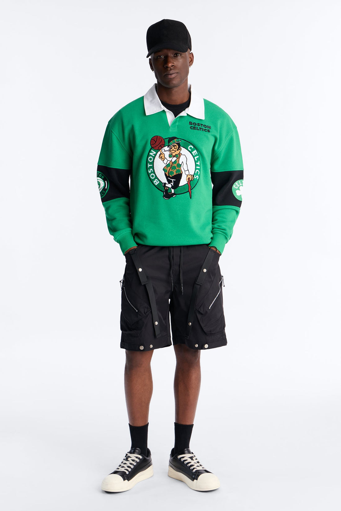 Relaxed Pearson Gates Multi Straps Utility Short - Black