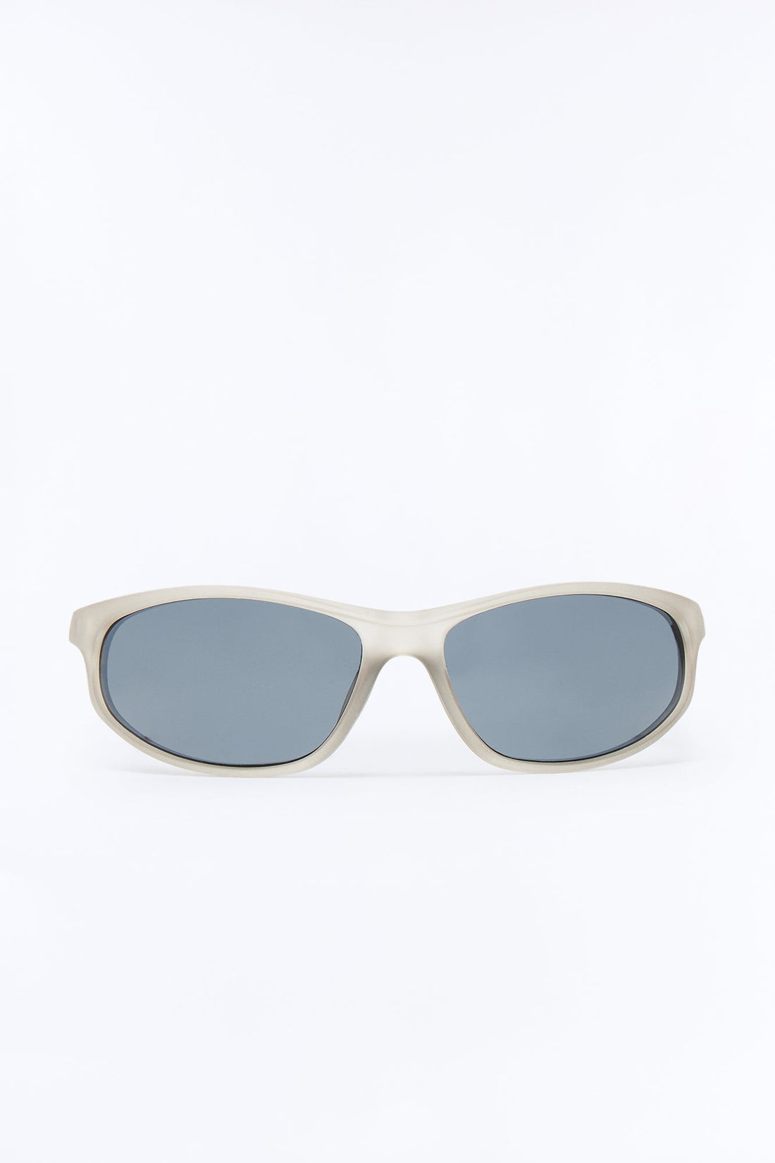 Rubberized Slim Sport Wrap Sunglasses - Grey