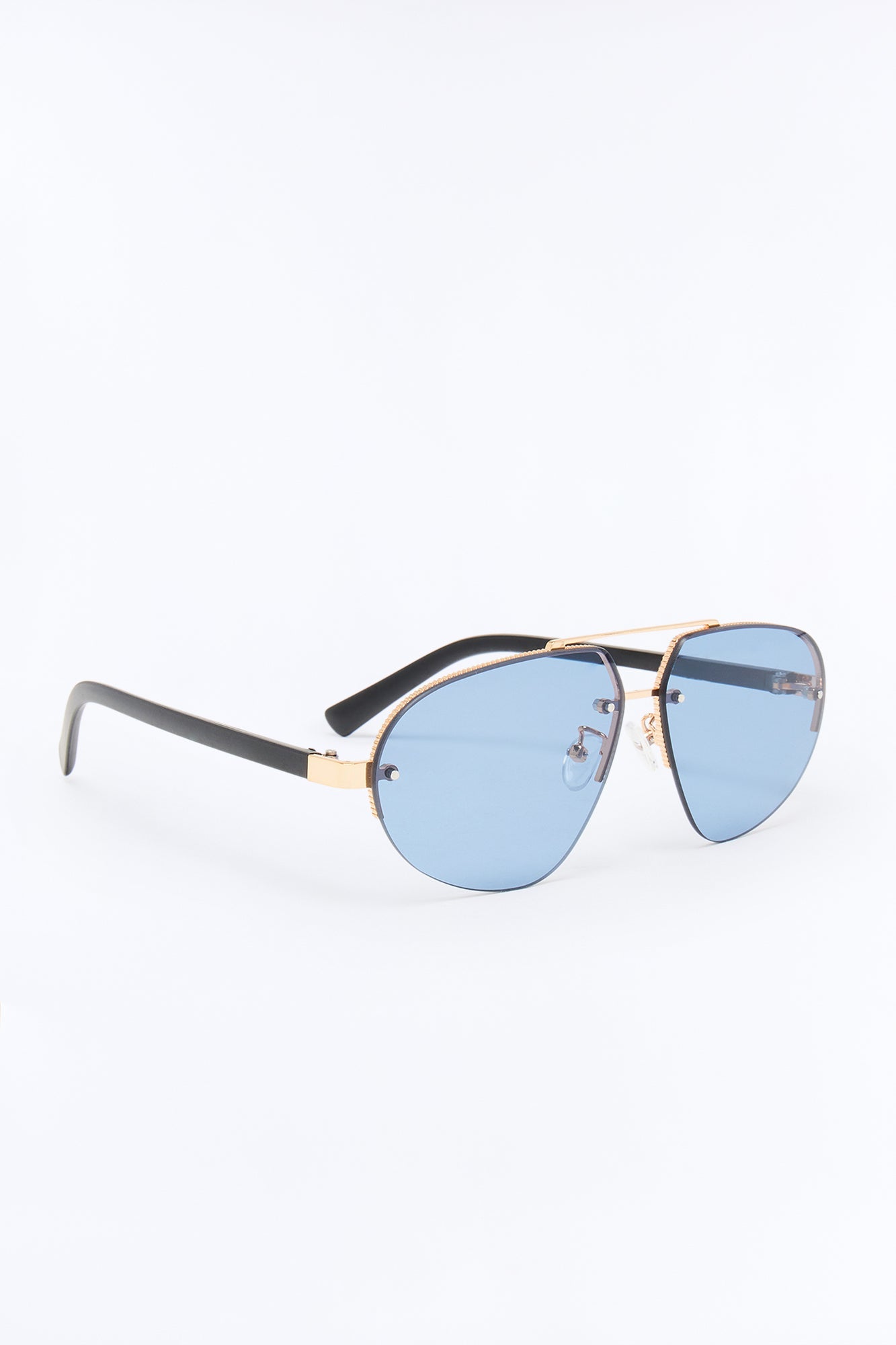 High End Aviator Sunglasses - Black/Blue