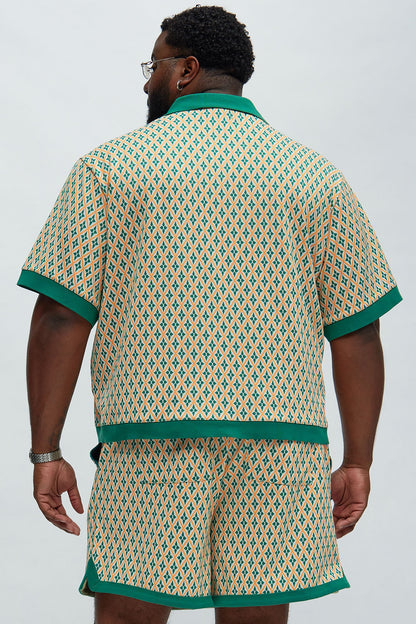 Rushmore Knit Shirt - Green/combo