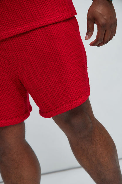 Catanina Textured Shorts - Red