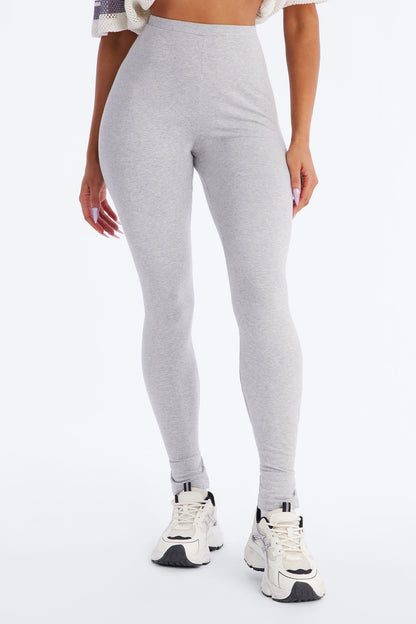 Quinn Mid Rise Every Day Cotton Legging 29″ - Heather Grey