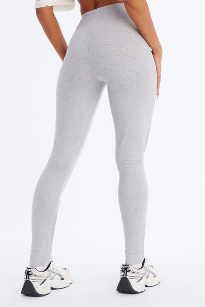 Quinn Mid Rise Every Day Cotton Legging 29″ - Heather Grey