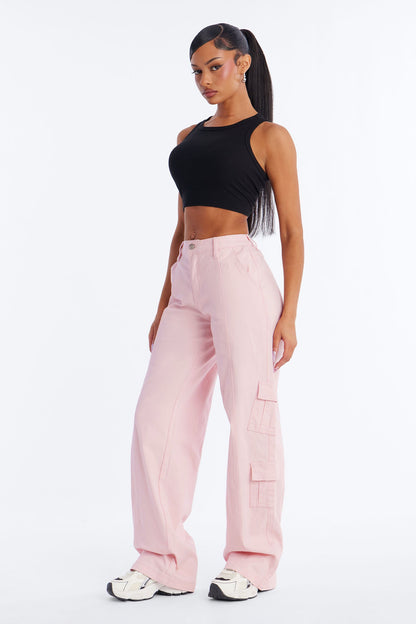 Berkely Washed Cargo Pant - Pink