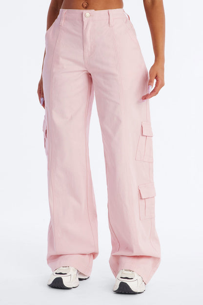 Berkely Washed Cargo Pant - Pink