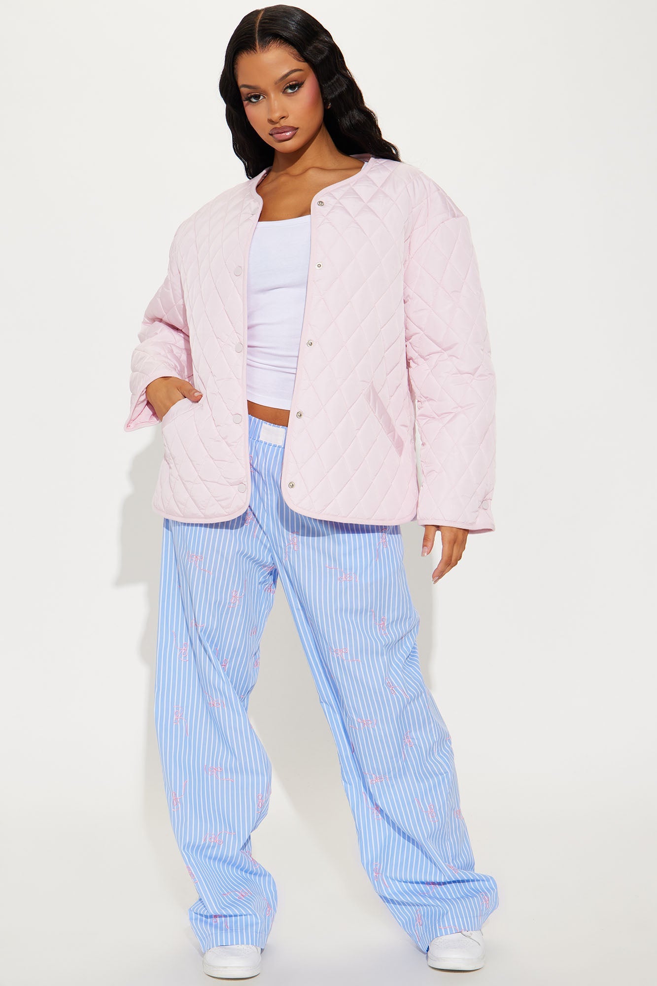 Mountain Highs Quilted Lightweight Jacket - Blush