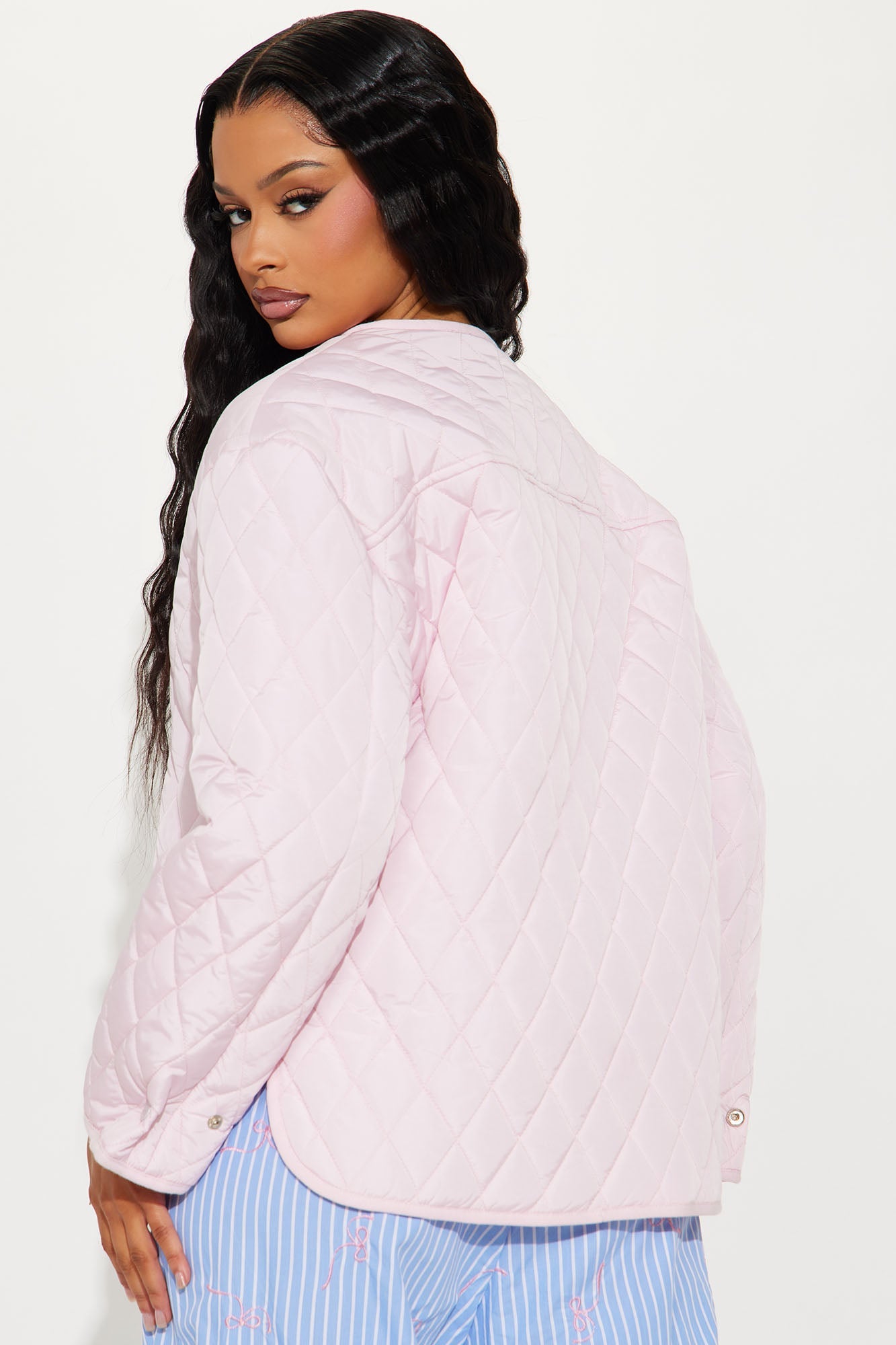 Mountain Highs Quilted Lightweight Jacket - Blush