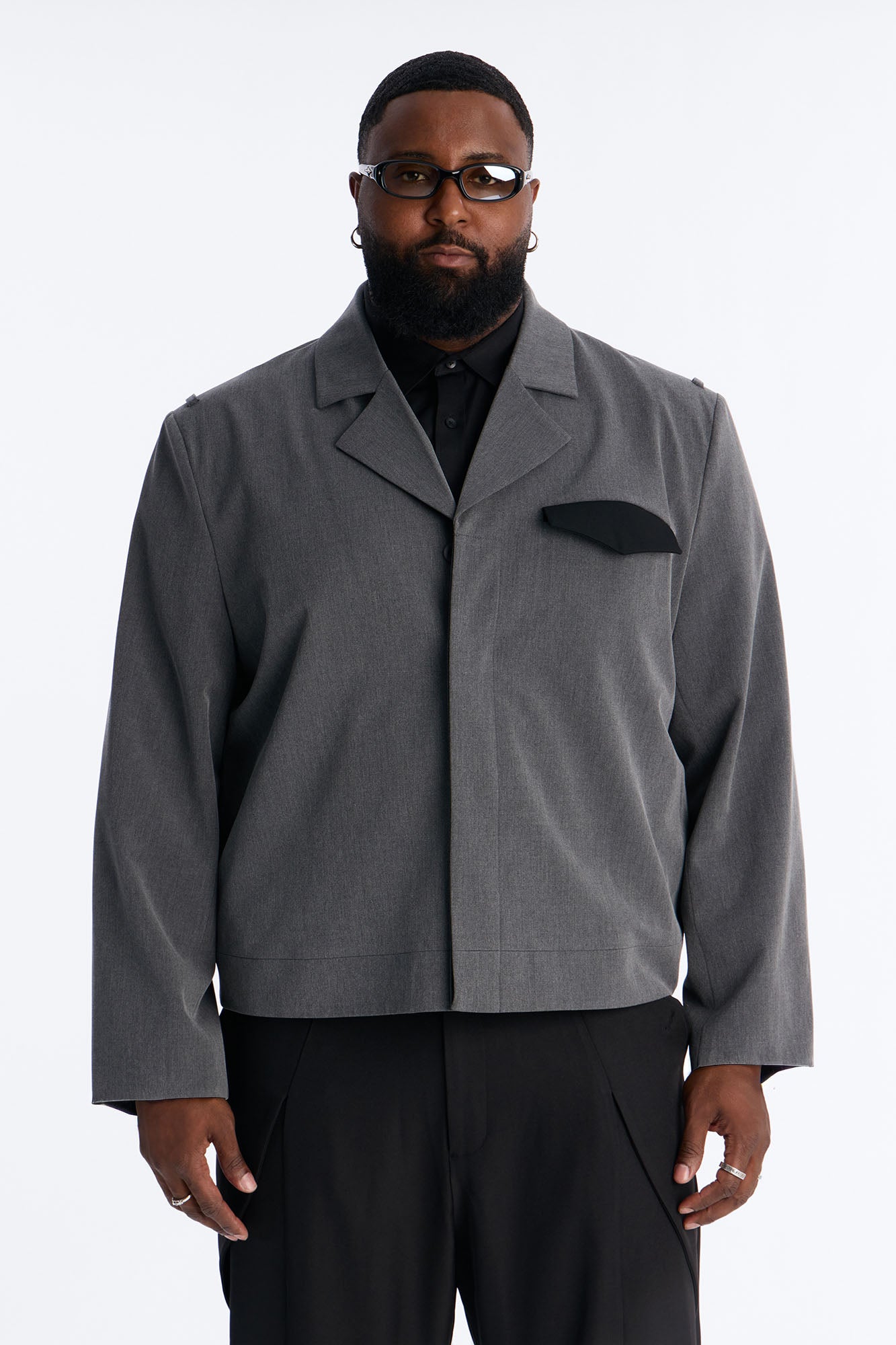 Merged Worlds Detailed Jacket - Charcoal