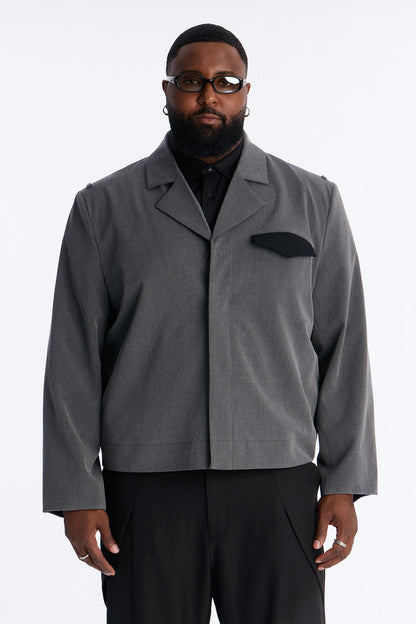 Merged Worlds Detailed Jacket - Charcoal