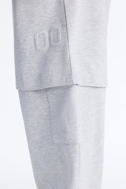 Structured Fleece Embossed Cargo Joggers - Heather Grey