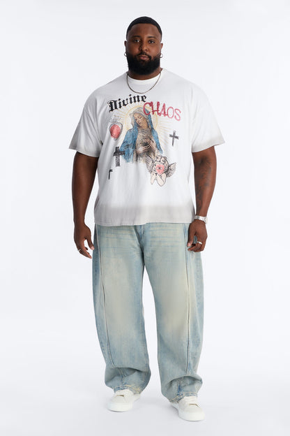 Divine Chaos Oversized Short Sleeve Tee - White