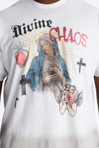 Divine Chaos Oversized Short Sleeve Tee - White