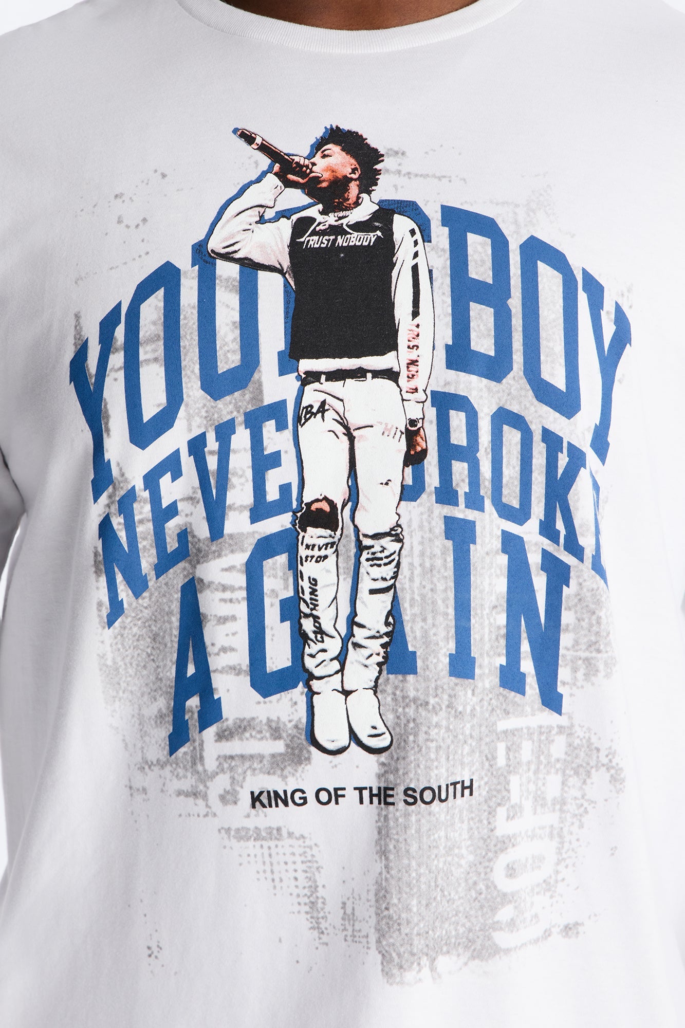 Young Boy Never Broke Again Shining Star Long Sleeve Tee - White