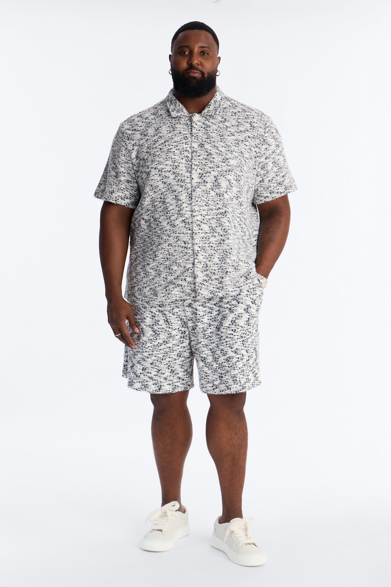 Montecito Textured Button Up Shirt - Black