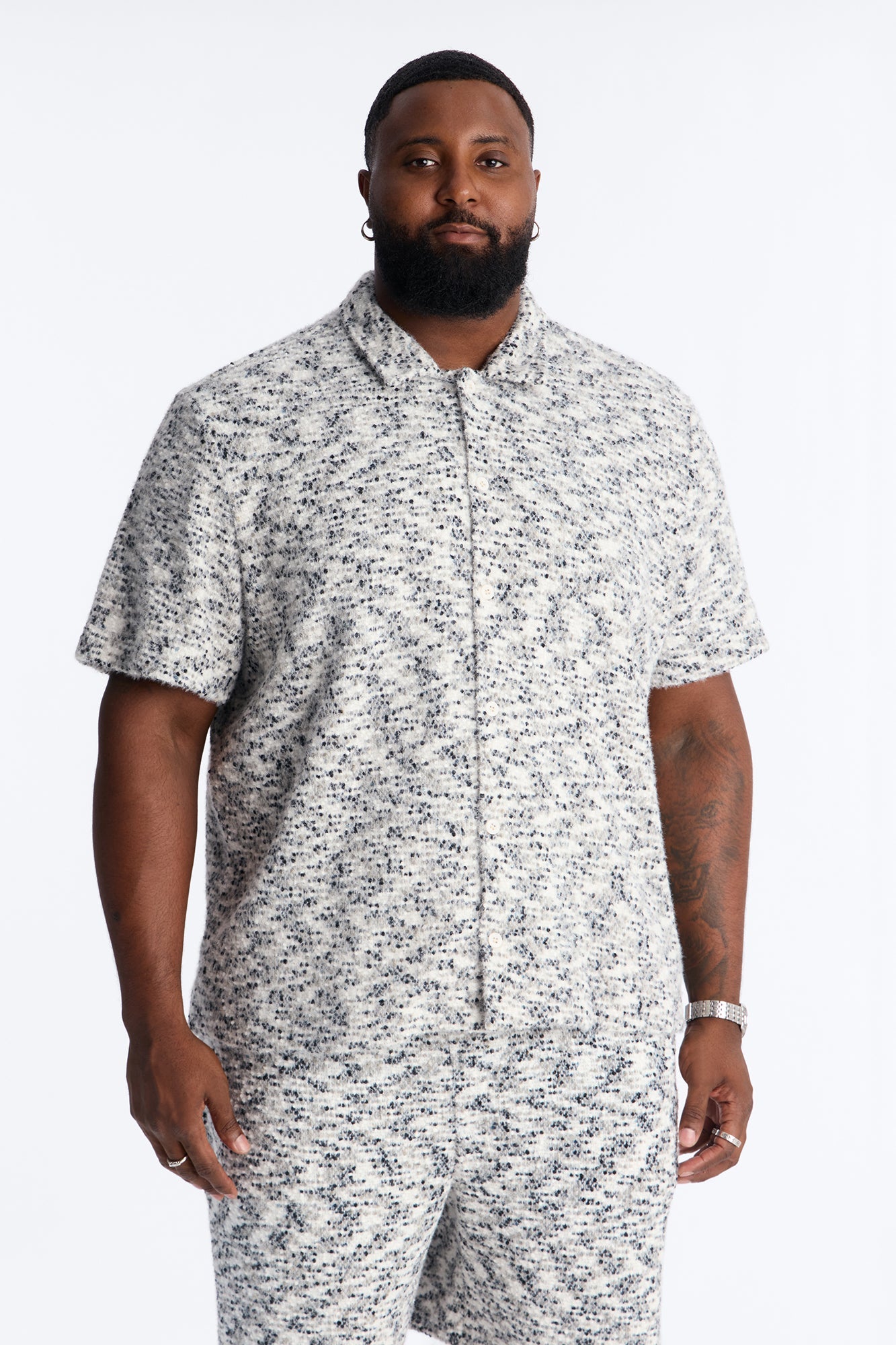 Montecito Textured Button Up Shirt - Black