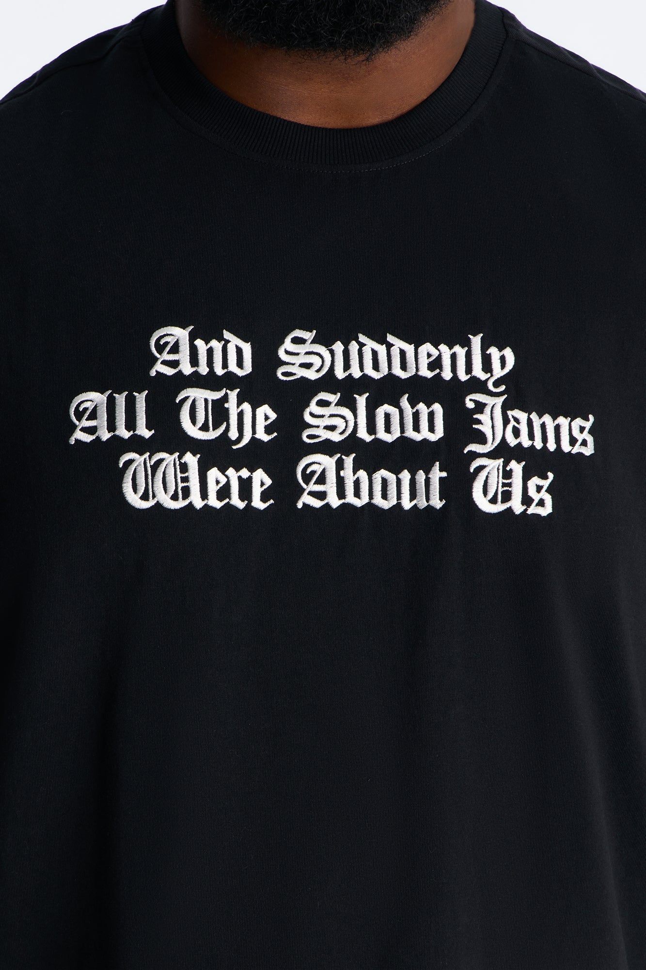 Premium Slow Jam Oversized Short Sleeve Tee - Black