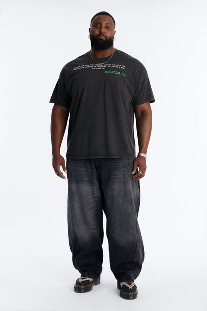 The Voice Of Malcom X Short Sleeve Tee - Black Wash