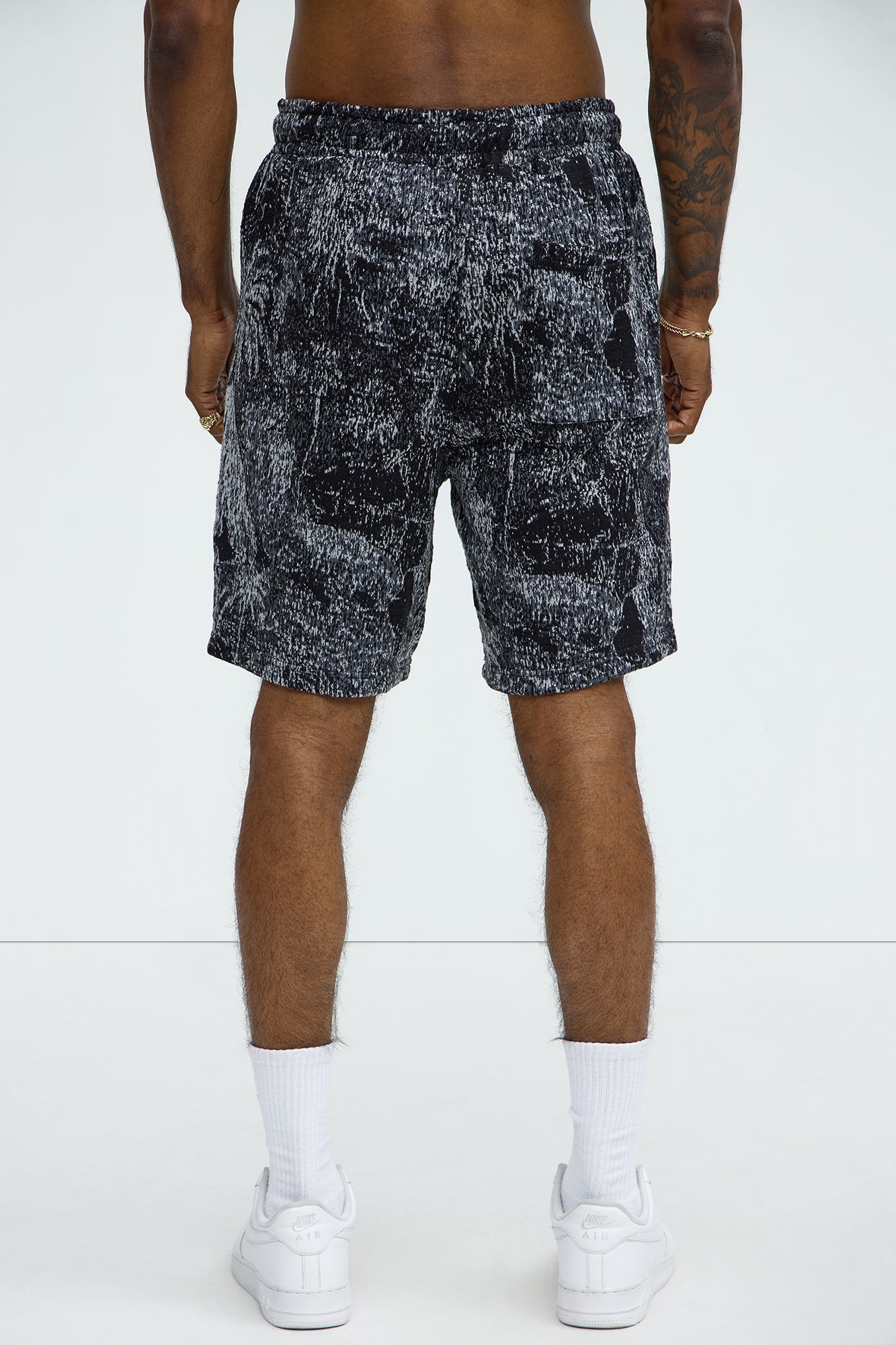Grainy Tropics Relaxed Knit Shorts - Black/combo