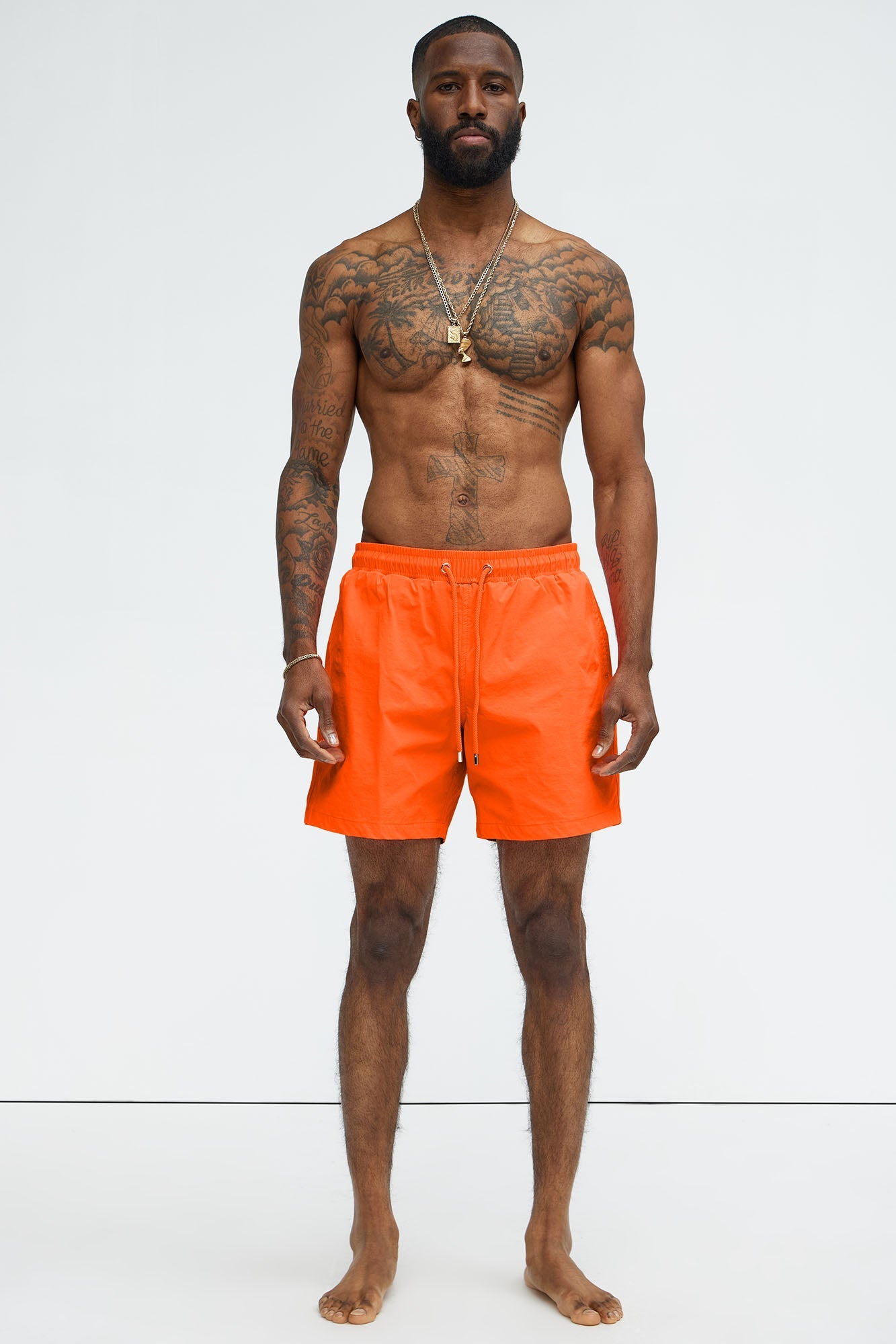 Montez Stretch Swim Trunk 7″ - Orange