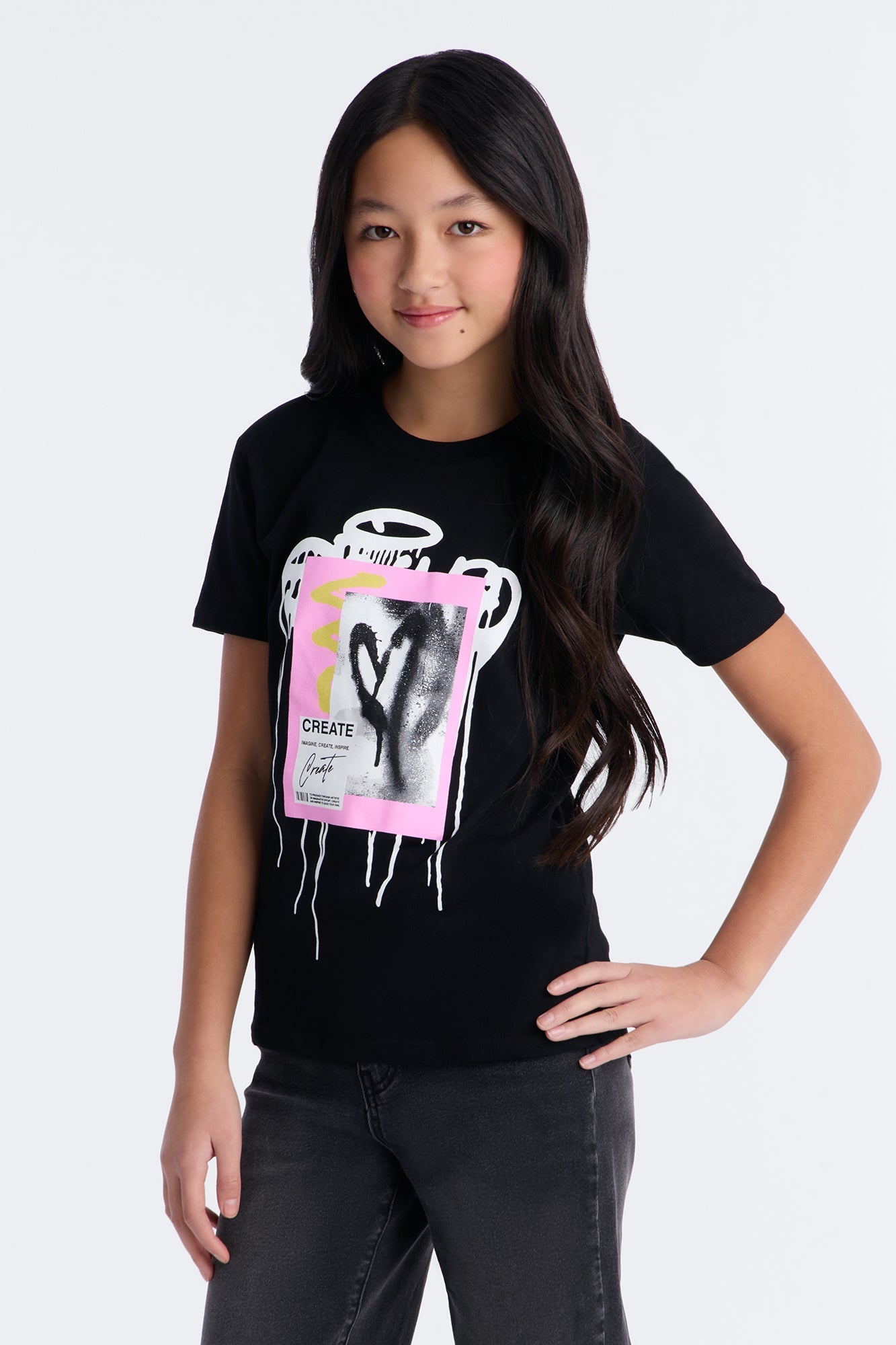 Mini Create Love Graffiti Tshirt - Black