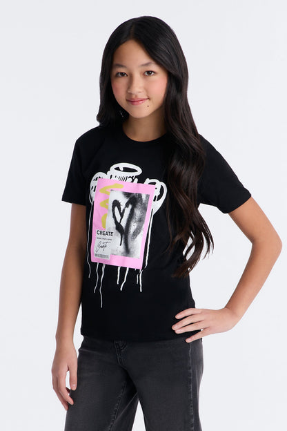 Mini Create Love Graffiti Tshirt - Black