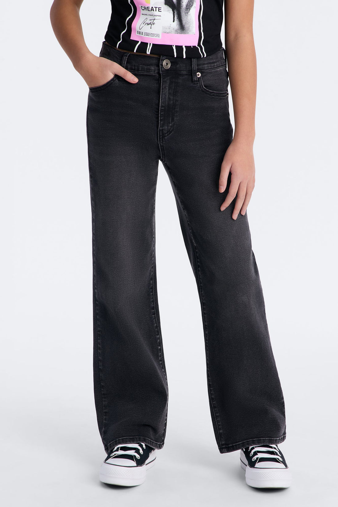 Mini Nova 90s Straight Leg Jeans - Black Wash