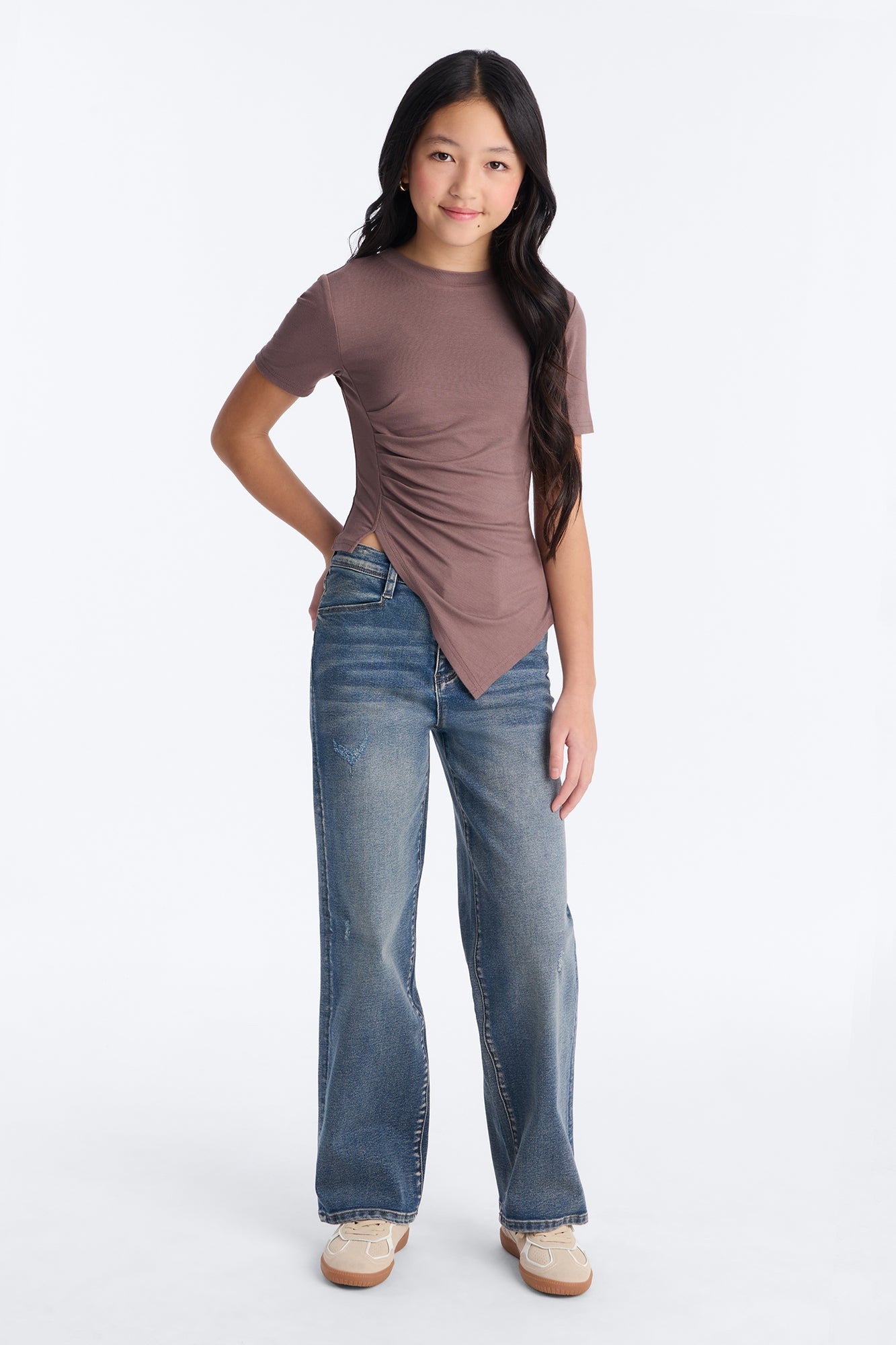 Mini Lost As Always Stretch Baggy Jeans - Medium Wash