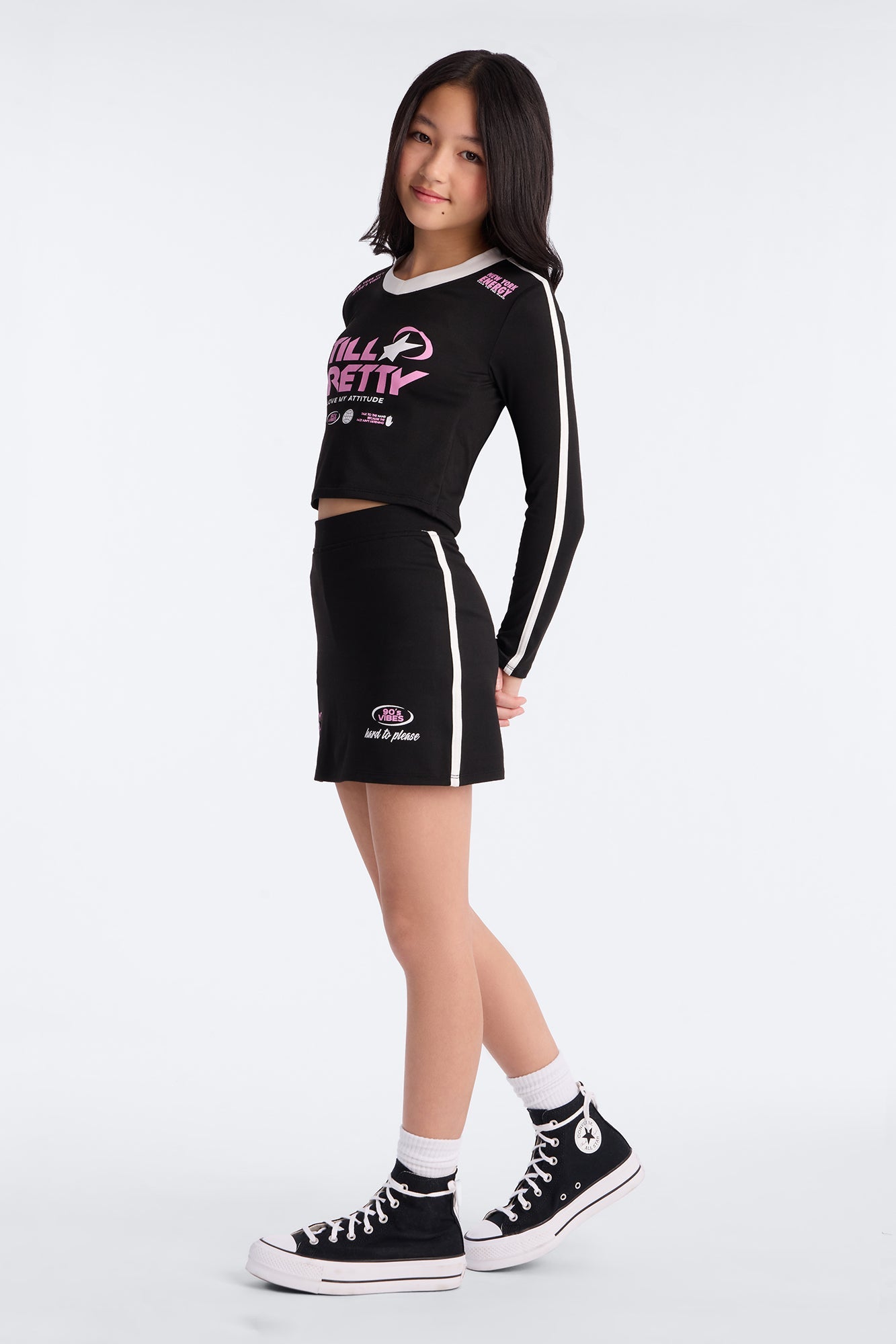 Mini Still Pretty Skort Set - Black