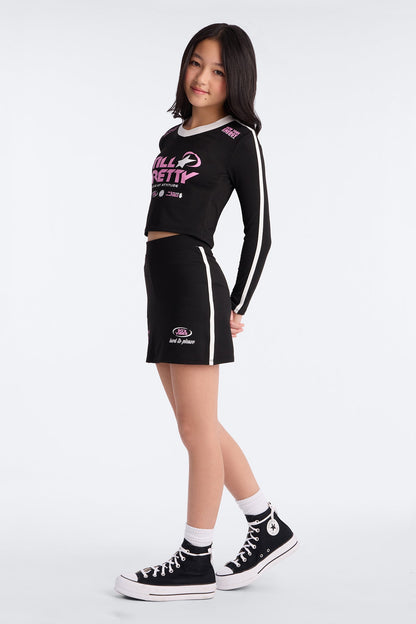 Mini Still Pretty Skort Set - Black