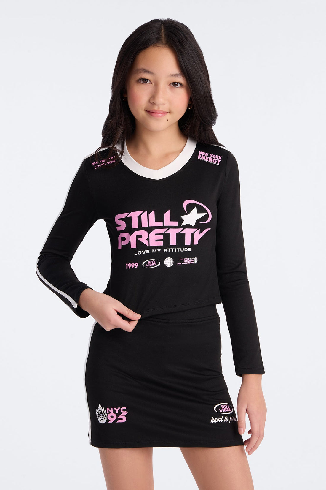 Mini Still Pretty Skort Set - Black