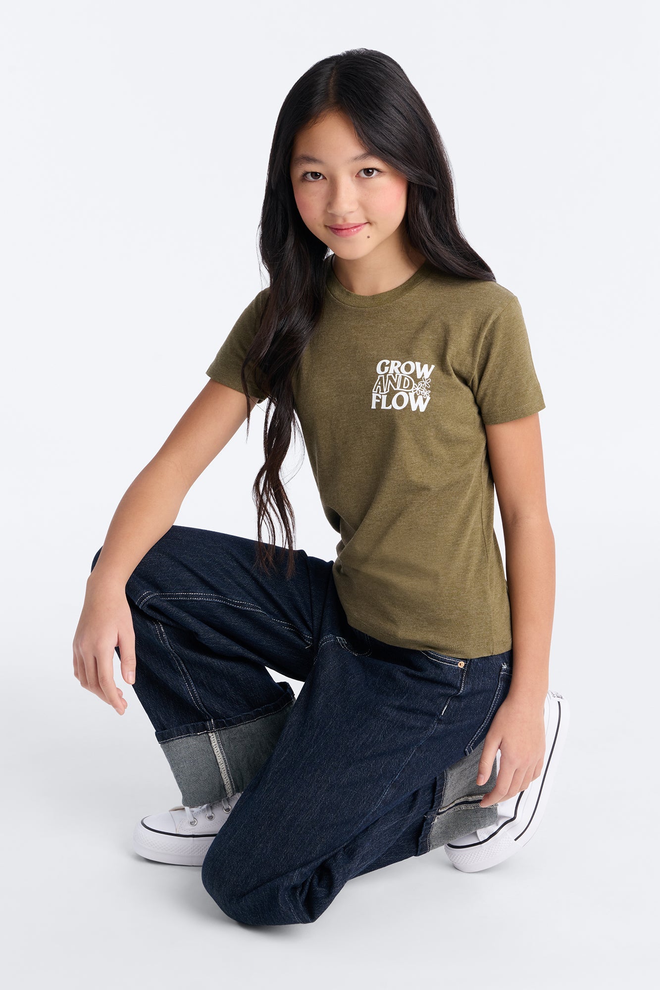 Mini Grow And Flow Short Sleeve Tee - Olive