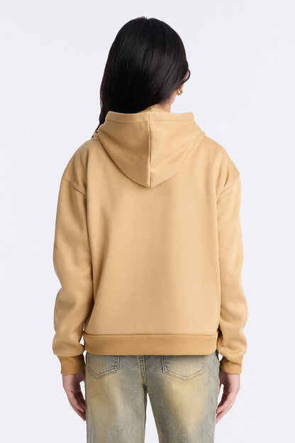 Mini Fearless Girl Fleece Hoodie - Sand