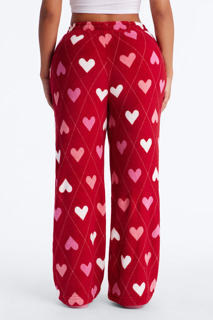 Love To Nap Plush PJ Pants - Red/combo