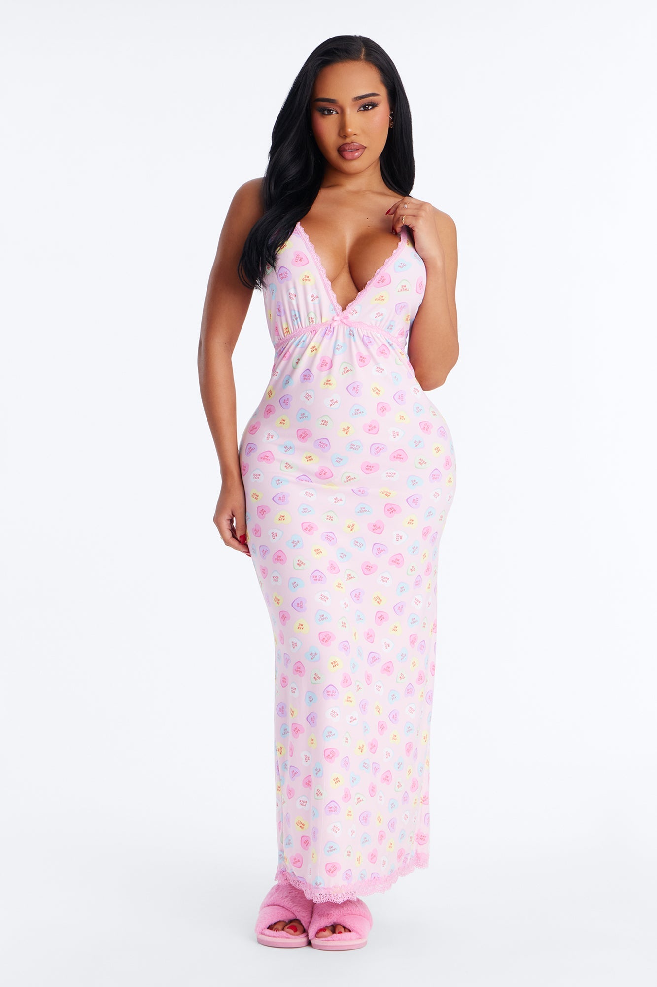 Your Sweetheart Maxi PJ Sleep Dress - Pink/combo
